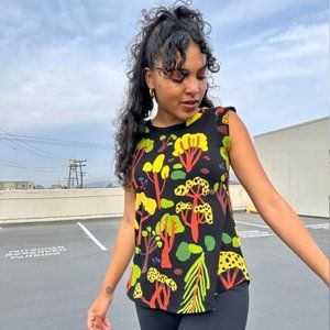 Nooworks Forager Muscle Tee, Size Large, Black, Yellow, Orange, Green